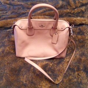 Coach Convertible Mini Satchel Pink Pebble Leather Handbag